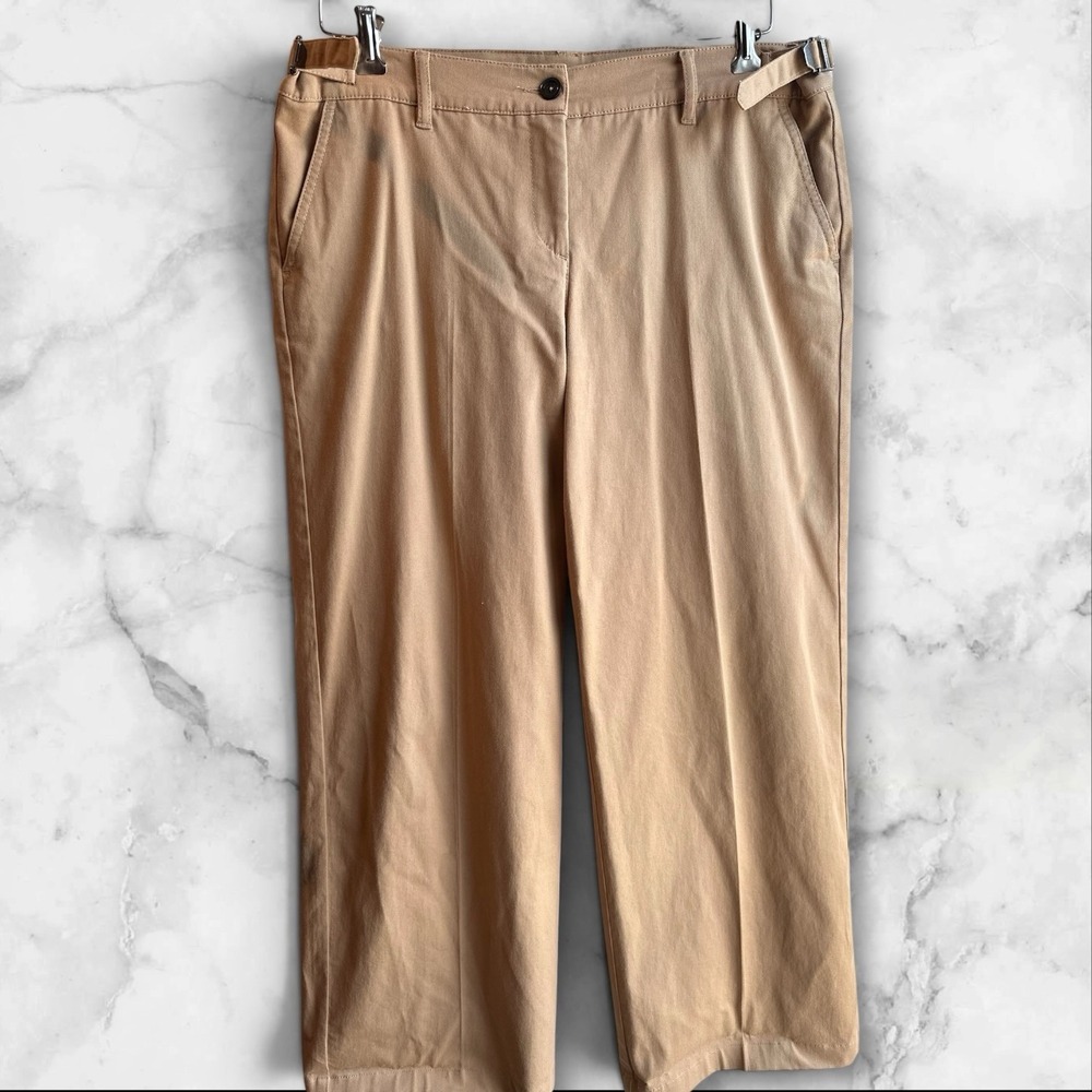 BURBERRY London Womens Size 10  Beige Loose Wide‎ Leg Pleated Pants Nova check